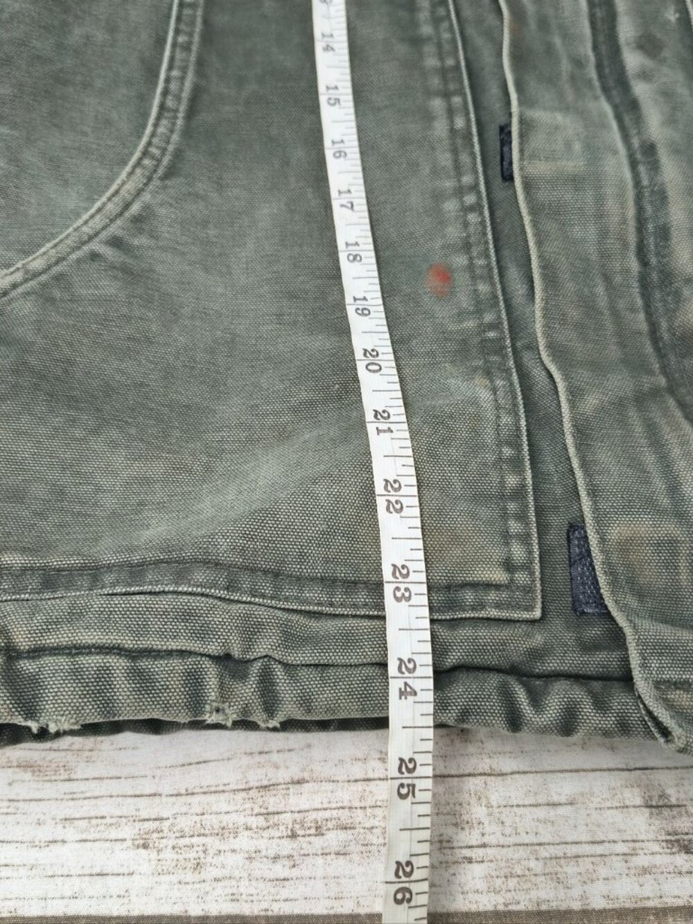Vintage Carhartt J22 Mos Green Canvas Jacked Sunfaded Distressed Medium - Picture 10 of 13